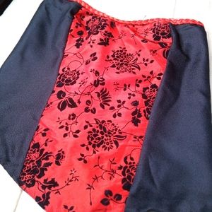 Red w Velvet Flowers handmade Corset GORGEOUS